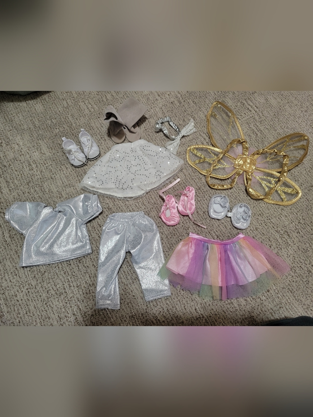 Pottery Barn Kids Doll Clothes, Shoes, Wings For 18 Inch Dolls Gotz American Gir
